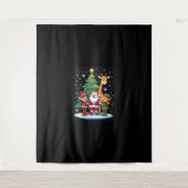 Christmas Squad Santa Giraffe Elf Dabbing Matching Wandkleed (Voorkant)