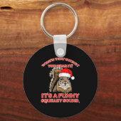 Christmas Squirrel Squeaky Sound Funny Xmas Men Wo Sleutelhanger (Voorkant)