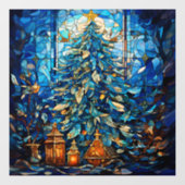 Christmas Stained Glass Window Cling Raamsticker (Vel)