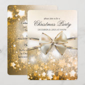 Christmas Stars Sparkle Satin Party Invitation (Devant / Derrière)