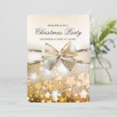 Christmas Stars Sparkle Satin Party Invitation (Debout devant)