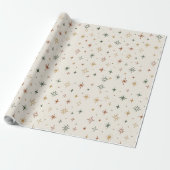 Christmas Stars & Sparkles Pattern Cadeaupapier (Uitgerold)