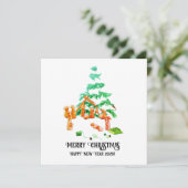 Christmas Sticker Feestdagenkaart (Staand voorkant)