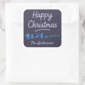Christmas Sticker in blue silhouette (Tas)