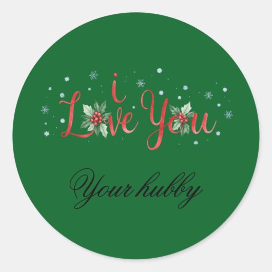 Christmas sticker Love (Voorkant)