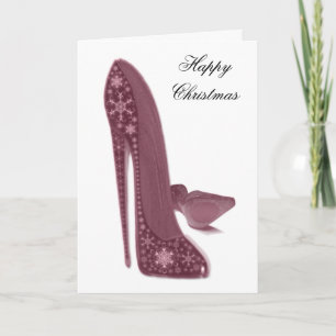 Christmas Stiletto Schoenen Kunst Feestdagen Kaart