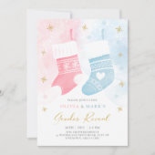 Christmas Stocking Baby Genre Reveal Invitation de (Devant)