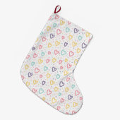 Christmas Stocking, Colorful Hearts Love Grote Kerstsok (Voorkant (Hangend))