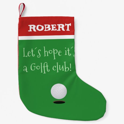 CHRISTMAS STOCKING. GOLF CLUB EN BALL KLEINE KERSTSOK (Voorkant)