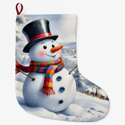 Christmas Stocking, Snowman Grote Kerstsok (Voorkant)