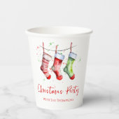 Christmas Stocking Waterverf Papieren Bekers (Voorkant)