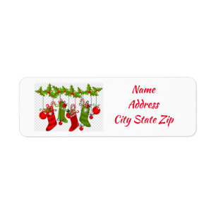 **CHRISTMAS STOCKINGS** TERUGNAADRES ETIKETTERS ETIKET