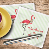 Christmas String Lights Festive Cute Flamingo Servet