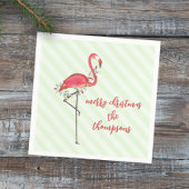 Christmas String Lights Festive Cute Flamingo Servet