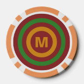 Christmas Stripes jetons de poker monogramme perso (Verso)