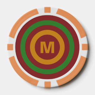 Christmas Stripes jetons de poker monogramme perso
