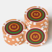 Christmas Stripes jetons de poker monogramme perso (Empiler)