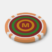 Christmas Stripes jetons de poker monogramme perso (Simple)
