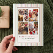 Christmas Stripes Photo Collage Carte de vacances