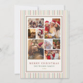 Christmas Stripes Photo Collage Carte de vacances (Devant)