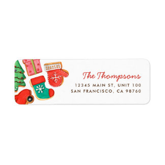 Christmas Sugar Cookie retour adreslabel Etiket