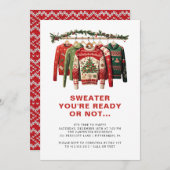Christmas Sweaters Modern Fun Christmas Party  Kaart (Voorkant / Achterkant)