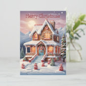 Christmas Sweet Gingerbread House Carte de vacance (Debout devant)