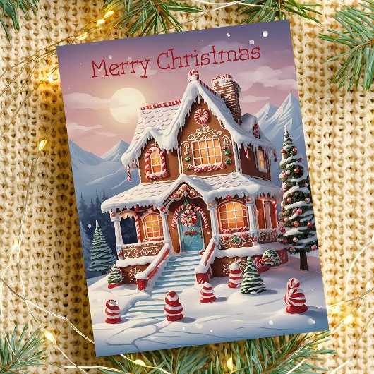 Christmas Sweet Gingerbread House Carte de vacance