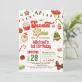 Christmas Sweet Un Anniversaire Invitation (Debout devant)