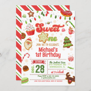 Christmas Sweet Un Anniversaire Invitation