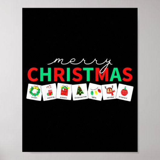Christmas Symbols Special Education Teacher Speech Poster (Voorkant)