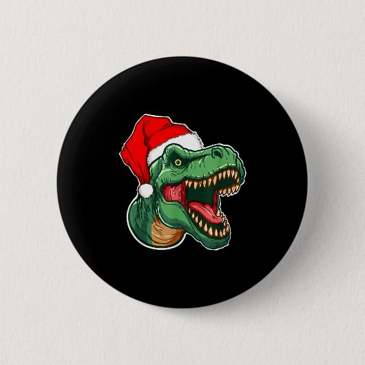Christmas T-rex  Ronde Button 5,7 Cm (Voorkant)
