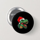 Christmas T-rex  Ronde Button 5,7 Cm (Voorkant /achterkant)