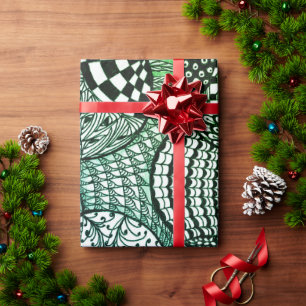 Christmas Tangled Balls originele design in groen Cadeaupapier