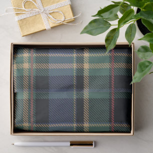 Christmas Tartan Navy Blauw Groen ID1141B Tissuepapier