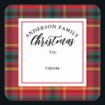 Christmas Tartan Plaid Nom de famille Cadeau<br><div class="desc">Tartan de Noël Plaid</div>