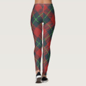 Christmas Tartan Plaid Red Green Women's Leggings (Dos)
