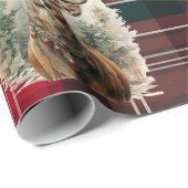 Christmas Tartan Reindeer Cadeaupapier (Rol Hoek)