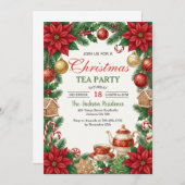 Christmas Tea Holiday Party Invitation (Devant / Derrière)