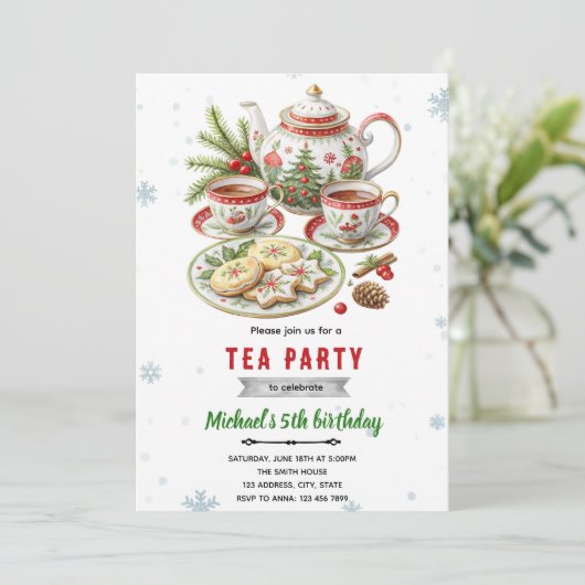Christmas tea party invitation (Debout devant)