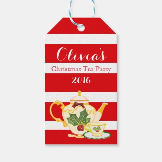 Christmas Tea Party Invitations pour les étiquette (Devant)