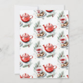 Christmas Tea Party Minimalist Elegant Feest Kaart (Achterkant)