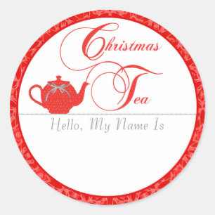 Christmas Tea Party Naam Tag