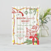 Christmas Tea Party Scribble Hand Drawn Invitation (Debout devant)