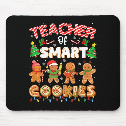 Christmas Teacher Of Smart Cookies Funny Cute Ging Muismat (Voorkant)