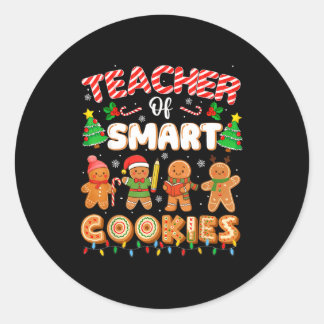 Christmas Teacher Of Smart Cookies Funny Cute Ging Ronde Sticker