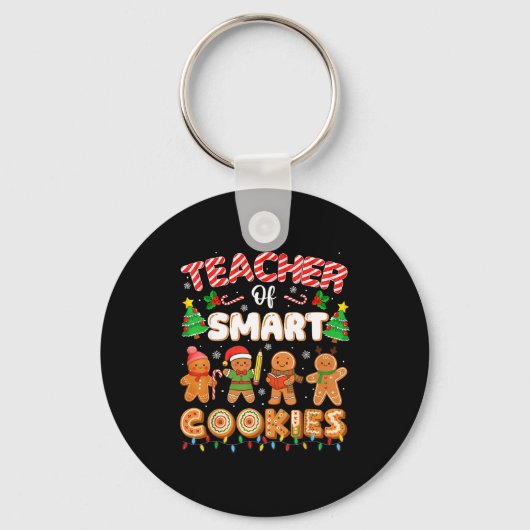 Christmas Teacher Of Smart Cookies Funny Cute Ging Sleutelhanger (Voorkant)
