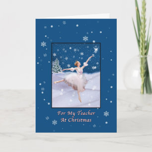 Christmas, Teacher, Snow Queen Ballerina Card Feestdagen Kaart