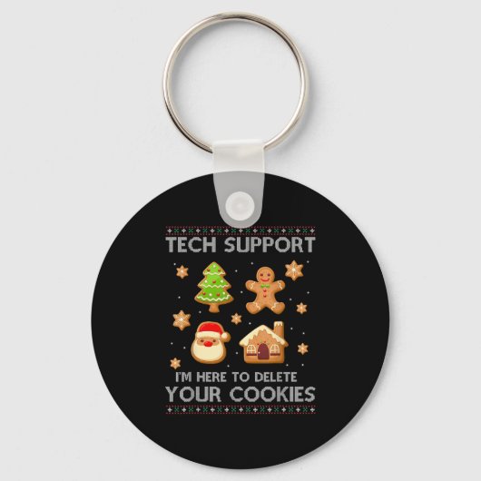 Christmas Tech Support hier om cookies te verwijde Sleutelhanger (Voorkant)