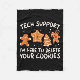 Christmas Tech Support hier om cookies Xmas M te v Fleece Deken